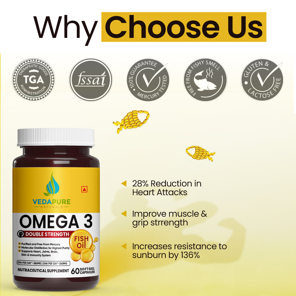 Vedapure Omega-3 Fish Oil Capsules - 60 Count - Image 6