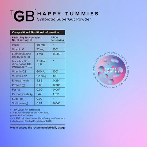 The Good Bug Happy Tummies Supergut Powder 15 Days Pack