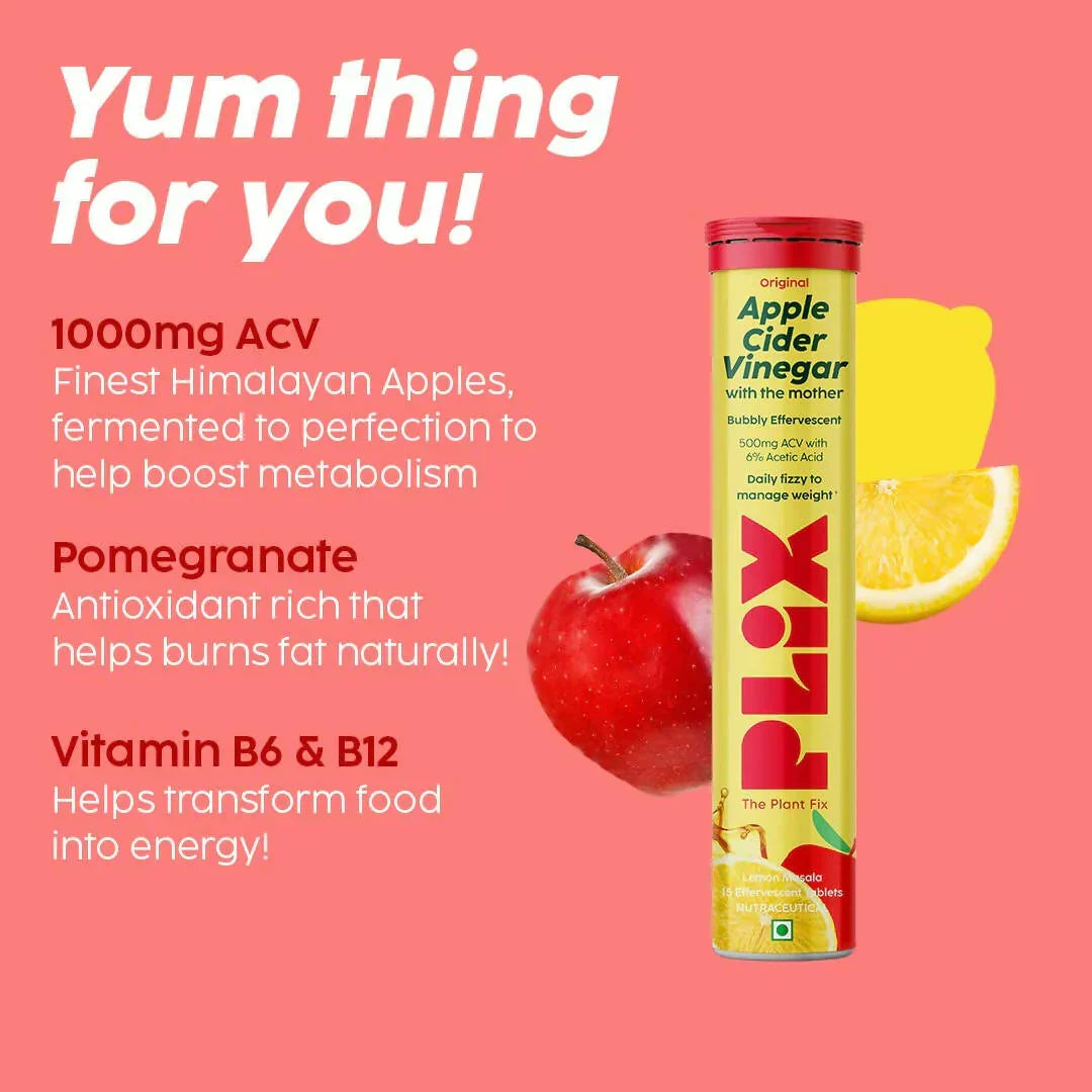 Plix Apple Cider Vinegar Juicy Lemon Masala Fizzy Tablets - 15 Pack - Image 4