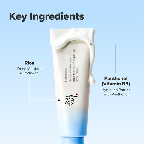 Beauty of Joseon Relief Sun Aqua-Fresh Sunscreen Rice + Panthenol SPF 50+ PA++++ Lightweight Daily UV Protector for Acne-Prone Sensitive Skin Korean skincare for Men and Women 50ml - Image 6