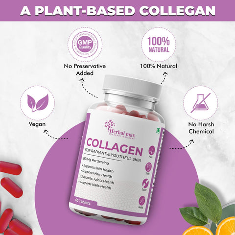 Herbal Max Collagen 60 Tablets with KUWA Bottle