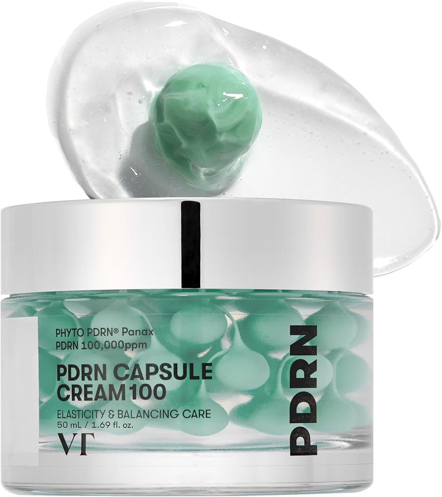 VT COSMETICS PDRN Capsule Cream 100, Hydrating Face Moisturizer with 100,000ppm PDRN, Hyaluronic Acid, 9 Peptides, Firming & Plumping Nourishing Cream, Korean Skin Care (1.69 fl. oz.)