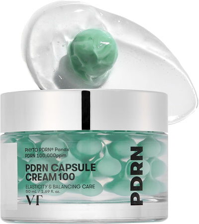 VT COSMETICS PDRN Capsule Cream 100, Hydrating Face Moisturizer with 100,000ppm PDRN, Hyaluronic Acid, 9 Peptides, Firming & Plumping Nourishing Cream, Korean Skin Care (1.69 fl. oz.)