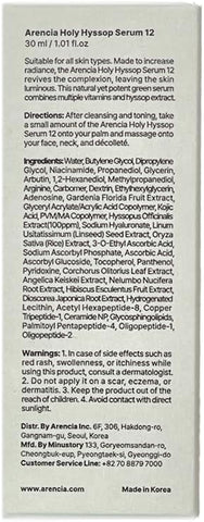 Arencia Hyssop Glow Serum, 10% Niacinamide, 12% Vitamin A,C,E - Hydrating, Moisturizing, Anti-Aging Serum for Korean Glass Skin - Image 8