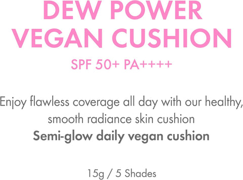 AMUSE Dew Power Vegan Cushion Foundation (01 PURE) | clear pink beige | Dewy, Glow, Long-lasting, Double Coverage, Clean Beauty, Lightweight, Natural Look, Hydrating Cushion, Korean Make Up - Image 3