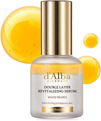 d'Alba White Truffle Revitalizing Vegan Double Serum Hydration + Glow with White Truffle Extract & Antioxidant Complex, Lightweight Two-Phase Skin Booster for Radiance, Plumpness & Smooth Texture 30ml
