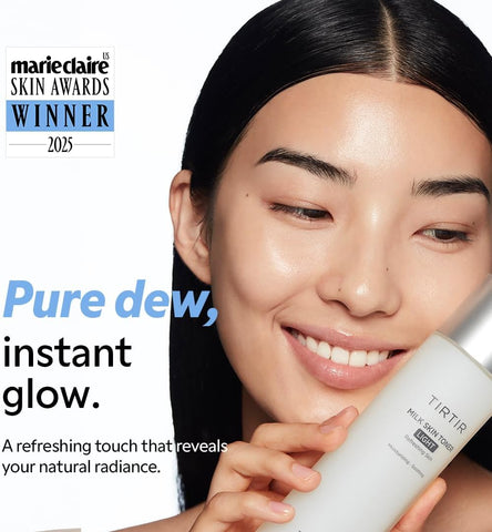 TIRTIR Milk Skin Rice Toner Light | Instant Hydration with 4% Niacinamide, Panthenol, Lightweight, Pore-Tightening, Vegan, Safe for Acne-Prone, Oily Skin, Fungal Acne Safe, Korean Skin Care, 20 ml