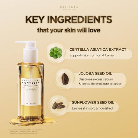 SKIN1004 Madagascar Centella Light Cleansing Oil, 200ml | Deep Cleansing | Gentle and Non-Irritating Formula | Removes Makeup and Impurities | Moisturizes Skin - Image 6
