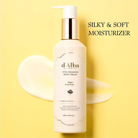 d'Alba Vita Ceramide Body Cream Vegan Brightening Body Moisturizer with Vitamin C & Ceramide, Daily Moisture & Nourishing Care for All Seasons, Radiant Skin & Aromatic Citrus Floral Scent 270ml - Image 2