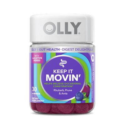 OLLY Keep it Moving مكمل غذائي لتليين الأمعاء وتخفيف الإمساك، 30 قطعة جيلاتينية