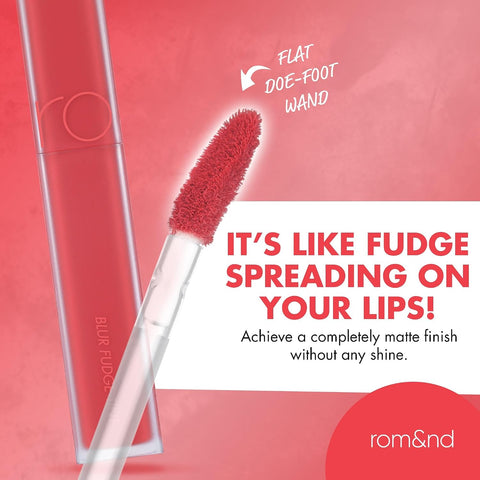 rom&nd Blur Fudge Tint | Velvety Matte Lip Stain | 09 Coral Jubilee | 5g - Image 6