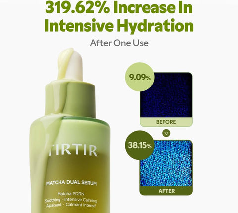 TIRTIR Matcha Dual Serum | Irritated Red Skin Relief & Glass Glow with 20,000ppm Vegan Matcha PDRN, 5% Niacinamide, Hydrating Non-Sticky Korean Face Serum for Sensitive & Acne-Prone Skin - Image 5