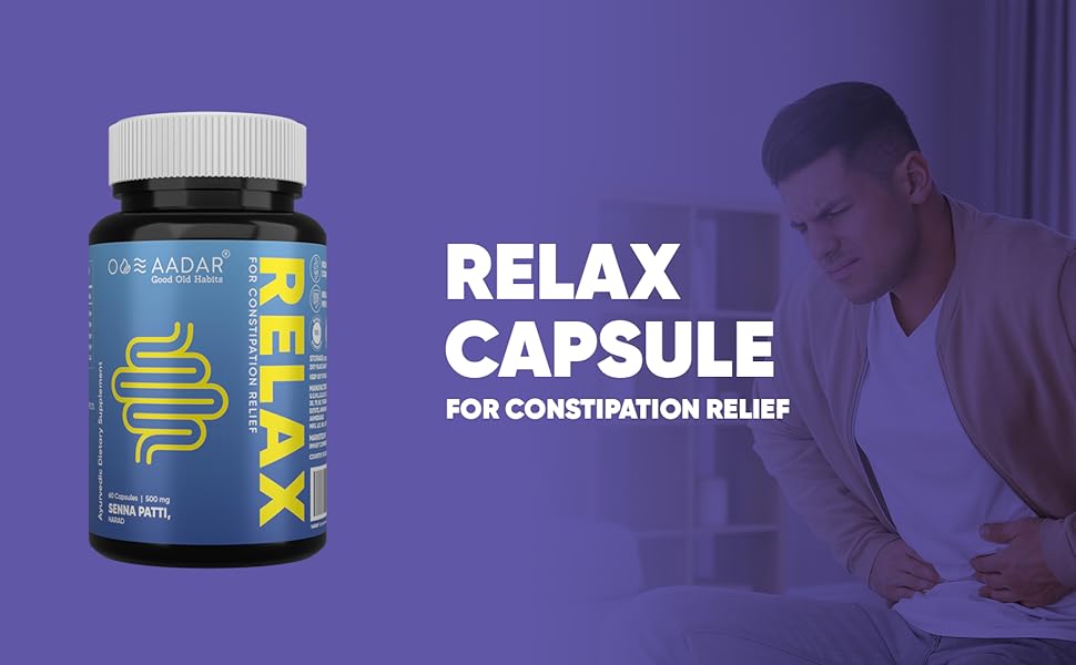 Aadar Re-LAX Capsule - Gut Health & Probiotics with Senna, 60 Capsules - 1