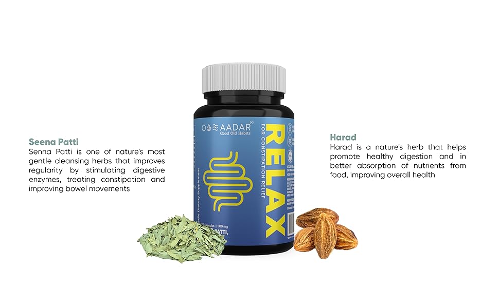 Aadar Re-LAX Capsule - Gut Health & Probiotics with Senna, 60 Capsules - 2