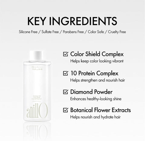 ANILLO Gardenia Veil Color Shield Ampoule Treatment – Shine-Boosting Hair Mask for Color-Treated Hair – Protein & Amino Acid Complex, Daily Use, Silicone-Free, 200 ml / 6.76 fl oz - Image 3
