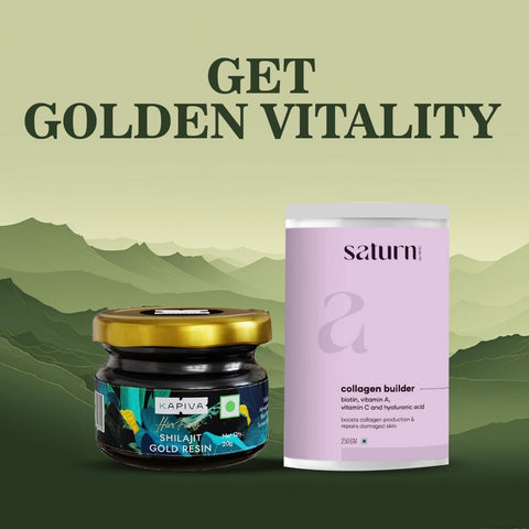 Kapiva Shilajit Gold Resin And Saturn Collagen Builder Combo