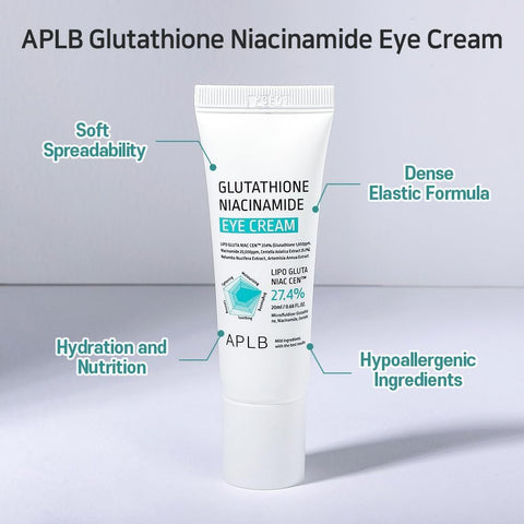 APLB Glutathione Niacinamide Eye Cream | LIPO GLUTA NIAC CEN™ 27.4% 0.68 FL.OZ/Korean Skincare, Eye cream for dark circles and puffiness, Improve elasticity & provide moisture around eye region - Image 6