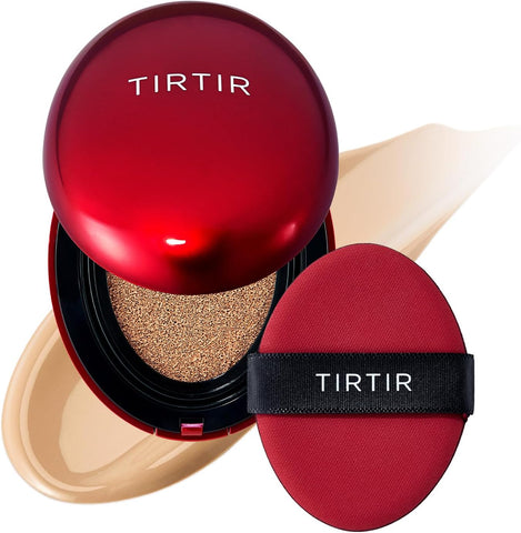 [*Mini Size*] TIRTIR Mask Fit Red Cushion Foundation | Japan's No.1 Choice for Glass skin, Long-Lasting, Lightweight, Buildable Coverage, Semi-Matte (27N Camel, 4.5g (Pack of 1))