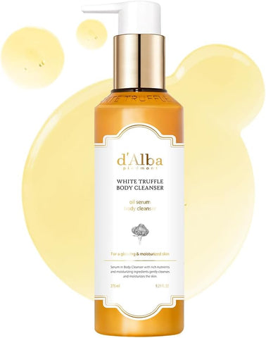 d'alba Piedmont White Truffle Oil Serum Body Cleanser 275ml, Vegan, Moisturizing and Mild Formula, Rich Gentle Lather