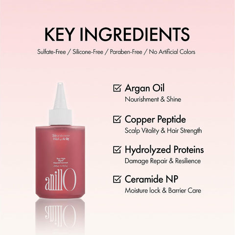 Rosy Night Hair Ampoule Treatment for Damaged Hair – Water-to-Cream Repair Formula with Peptides & Amino Acids – Frizz Control, Color Safe, Silicone-Free, Floral Musk Scent – 6.76 fl oz - Image 3
