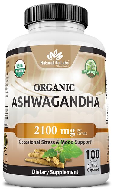 NaturaLife Lab Organic ashwagandha 2,100 mg per serving 100 veggie caps