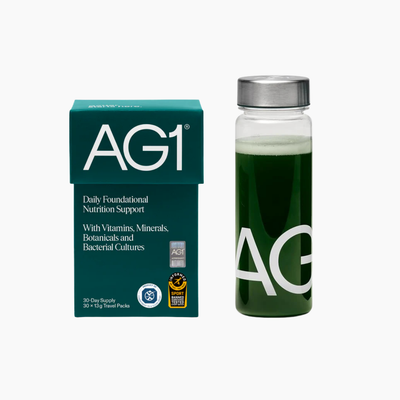 AG1 Daily Greens Powder – Ultimate Daily Whole Food Sourced All in One Greens Supplement Powder Travel Pack with Bottle
