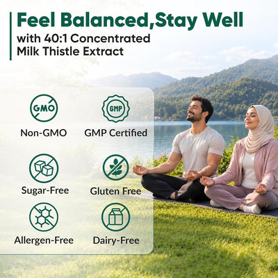 Ambrosial Milk Thistle Tablets - High Strength Liver Support 4000mg - 120 Tablets
