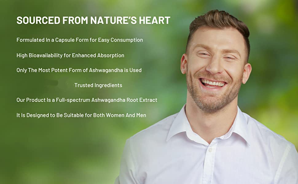 Ambrosial Ashwagandha Capsules - 500mg High Strength Herbal Supplement, 60 Vegan Capsules - 3