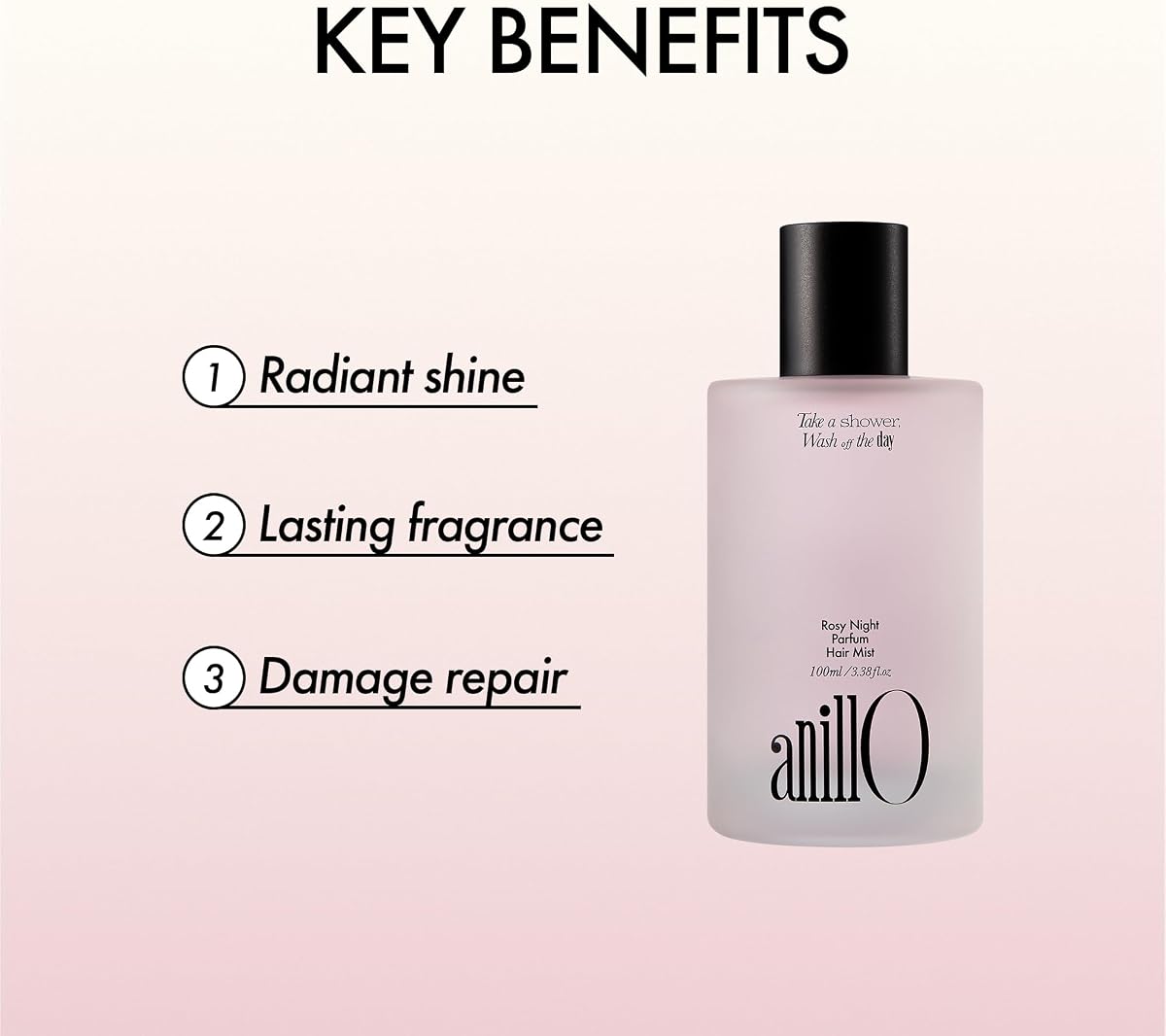 Anillo Rosy Night Vegan Hair Perfume - Floral Musky Scent, 100ml