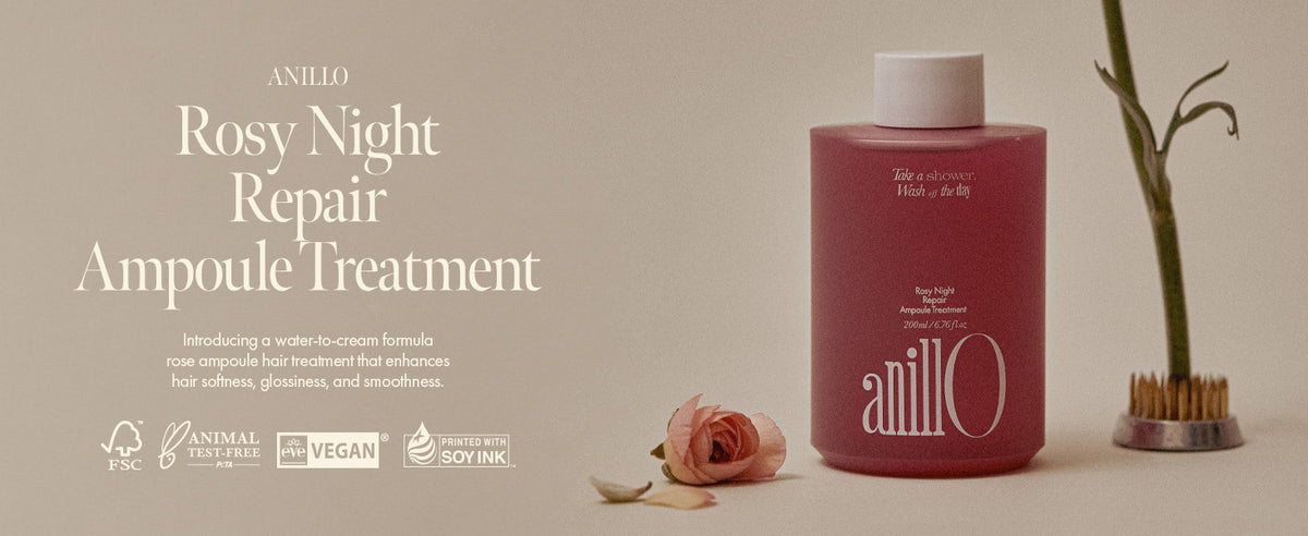 ANILLO Rosy Night Hair Ampoule Treatment - Water-to-Cream Formula, 200ml - 1
