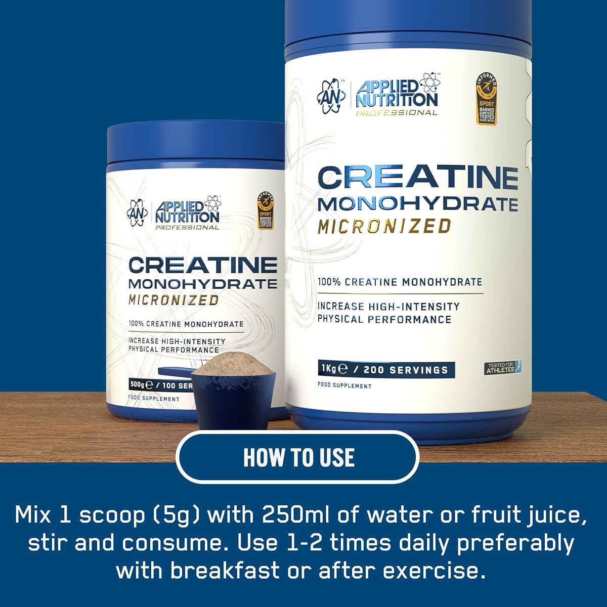 Applied Nutrition Creatine Monohydrate - Micronized, Unflavoured, 500g