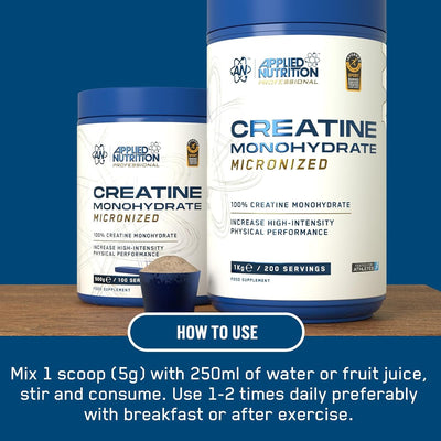 Applied Nutrition Creatine Monohydrate - Micronized, Unflavoured, 500g