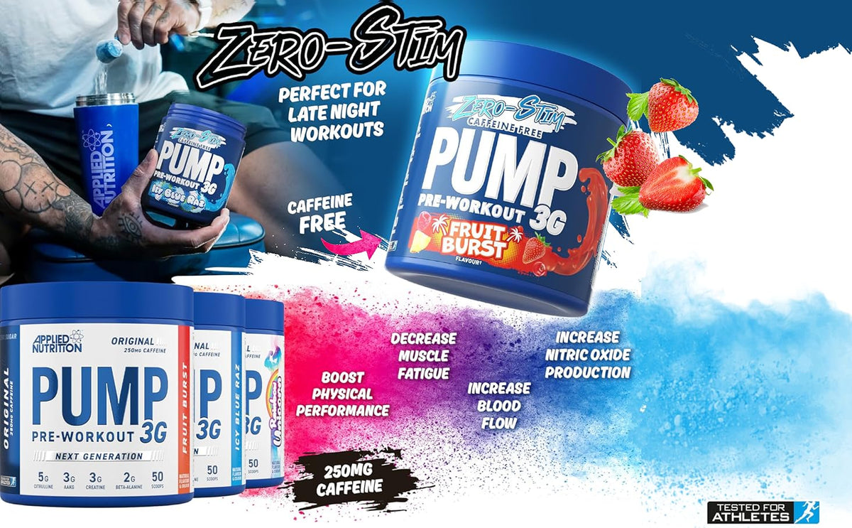 Applied Sports Nutrition Powder - 3G Zero Icy Blue Raz 375g - 1