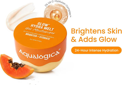 AQUALOGICA Glow+ Hydra Gel Moisturiser - Vitamin C & Papaya - 100g