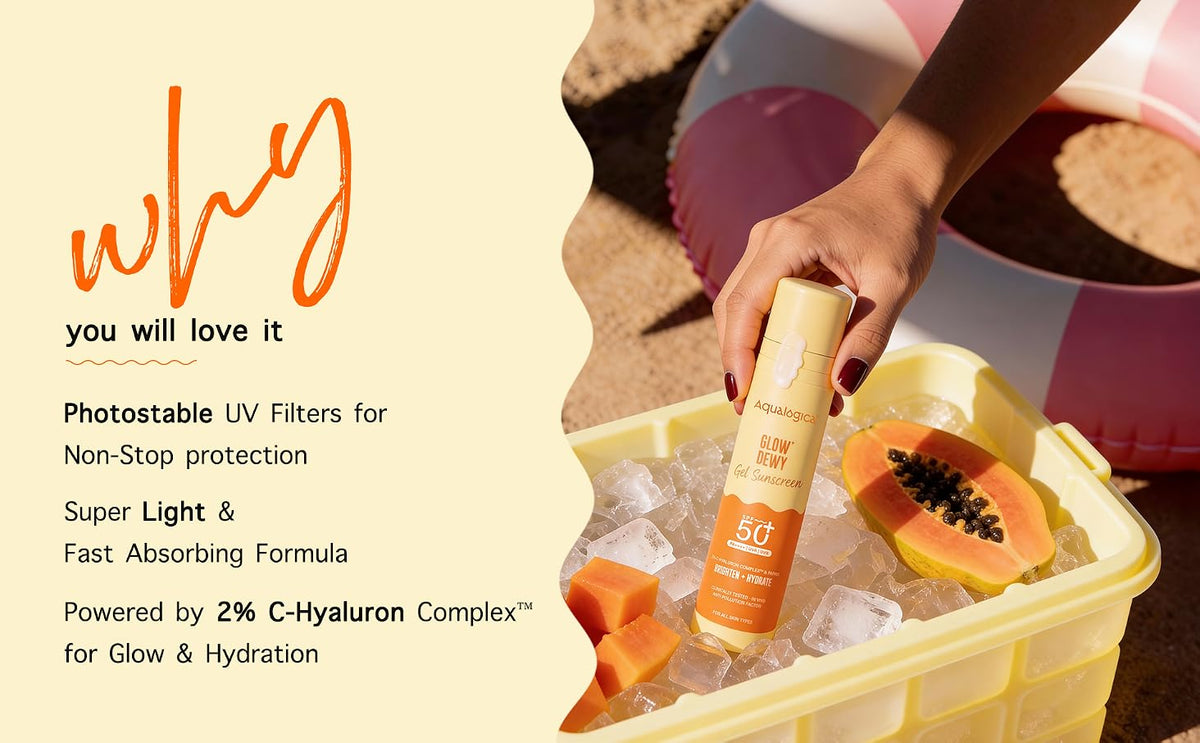 AQUALOGICA Glow+ Dewy Sunscreen SPF 50 with Vitamin C, 50g - 2