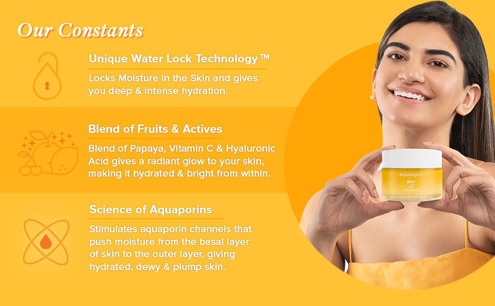 AQUALOGICA Glow+ Jello Moisturiser with Vitamin C & Papaya - 50g - 3