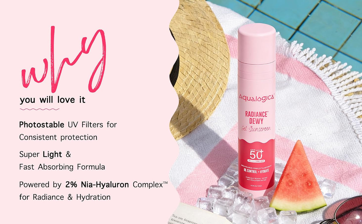 AQUALOGICA Radiance+ Dewy Sunscreen Gel SPF 50+ PA++++ - 50g - 2