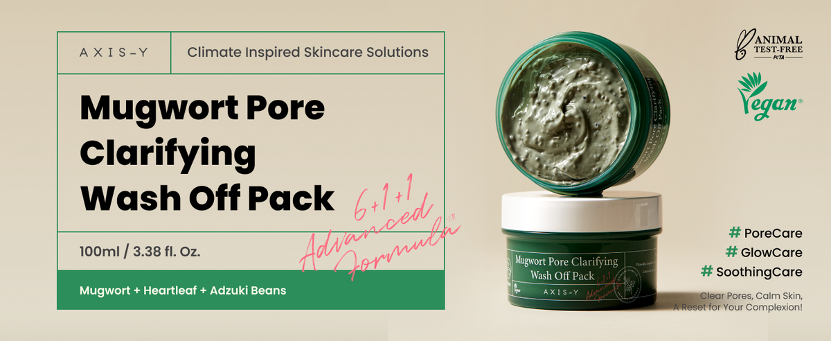 AXIS-Y Mugwort Pore Clarifying Wash Off Pack - Face Mask & Exfoliator, 50ml - 1
