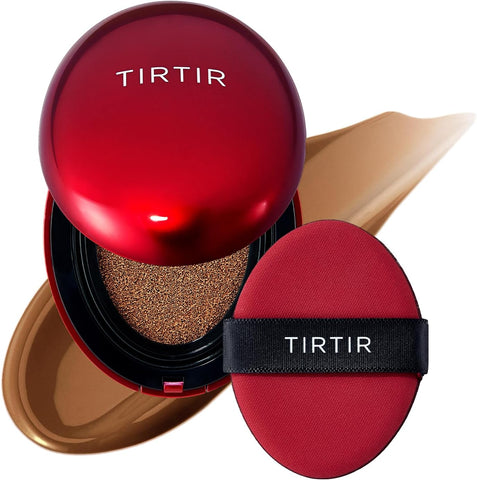 TIRTIR Mask Fit Red Cushion Foundation | Japan's No.1 Choice for Glass skin, Long-Lasting, Lightweight, Buildable Coverage, Semi-Matte (45N Saddle Brown, 18g (Pack of 1))