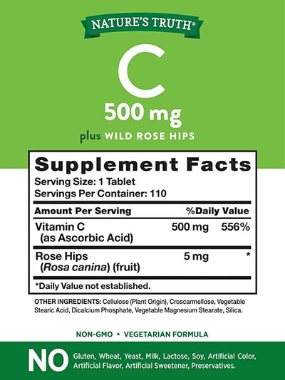 Nature's Truth Vitamin C 500 mg Tablets, 110 Count - Image 2