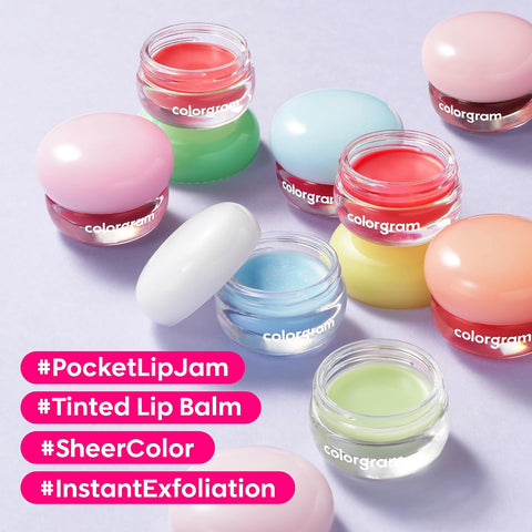 COLORGRAM Tintin Dory Lip Jam 03 Peach Jam | Pudding Pot Lip Blush | Tinted Lip Jam, Hydrating & Plumping Lip Balm with Lightweight, Non-Sticky Formula | Clear Radiance & Semi-Transparent Color - Image 5