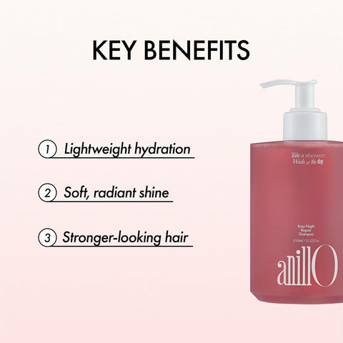 ANILLO Rosy Night Repair Shampoo – Anti-Dandruff & Damage Repair with Damask Rose Water & Ceramide – Color Safe, Silicone & Sulfate Free 450ml / 15.22 fl. Oz - Image 5