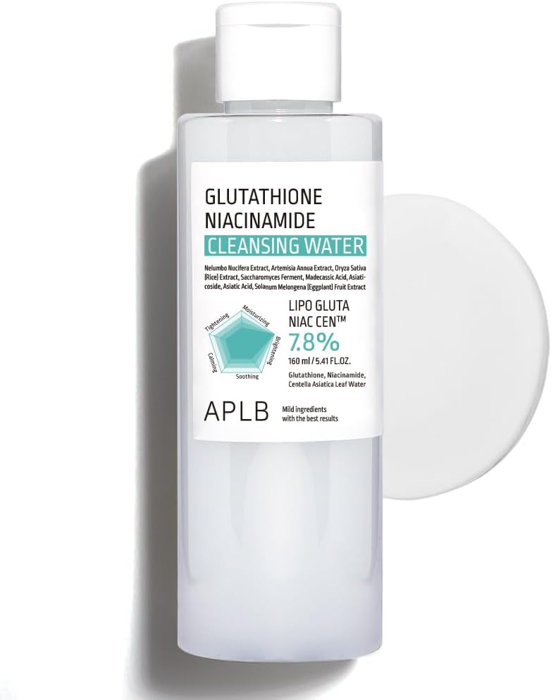 APLB Glutathione Niacinamide Cleansing Water | LIPO GLUTA NIAC CEN™ 7.8% 5.41 FL.OZ/Korean Skincare, Makeup remover for sensitive skin, Deep Hydration, Pore care