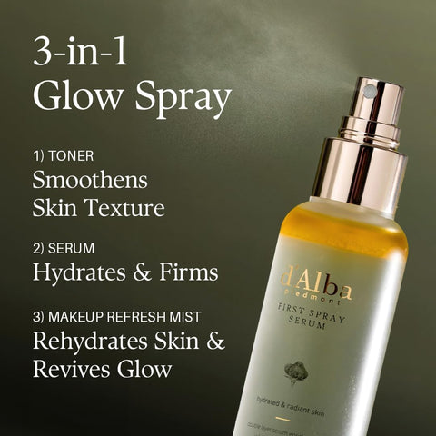 d'Alba Italian White Truffle First Spray Serum, Hydrating Face Moisturizer, Glow Serum for Radiant Skin, Non Comedogenic, All In One Mist, Vegan & Desert-Adapted 100ml - Image 5
