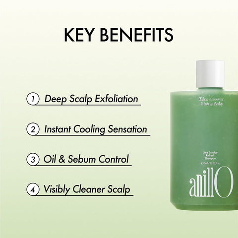 Lime Sunday Refresh Shampoo with Vitamin C, Korean Jeju Tangerine, Mint & Almond Powder for Oily Scalp Care – Exfoliating, Deep Cleansing Silicone & Paraben-Free 450ml / 15.22 fl.oz - Image 3