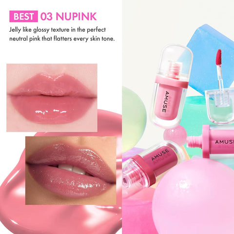 AMUSE Jel-Fit Tint (01 BOKSOONGA JELLY) | Glossy, Lip Stain, Moisturizing,12 Hour long-lasting, Volumizing, Allergen Free, Vegan, Korean Beauty - Image 8