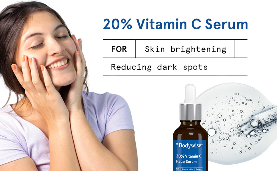 Be Bodywise Vitamin C Serum for Bright & Glowing Skin, 20% Solution - 20ml - 1