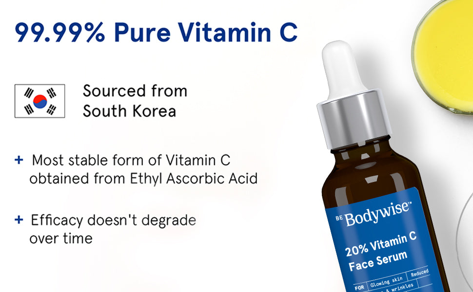 Be Bodywise Vitamin C Serum for Bright & Glowing Skin, 20% Solution - 20ml - 2