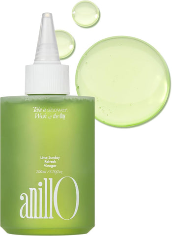 Lime Sunday Refresh Hair Vinegar with Vitamin C, Vinegar, Green Mint for Deep Cleansing Oily Scalp and Reducing Oil Production, Lime Citrus Scent, Silicone, Sulfate & Paraben Free (200ml / 6.76 fl.Oz)