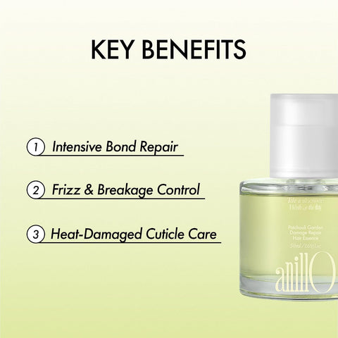 Anillo Patchouli Garden Damage Repair Hair Essence – Korean Hair Essence Oil for Damaged Hair w/Patchouli Leaf Water, Protein Complex & Amino Acids – Vegan Leave in Hair Serum (50ml / 1.69 fl. Oz) - Image 5